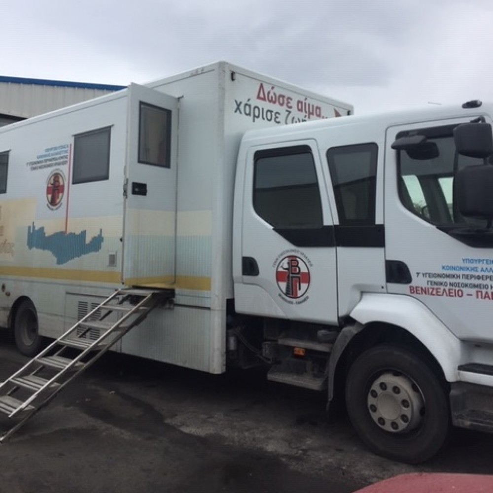 Mobile blood donation unit at Union Coach Services